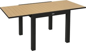Outsunny Bútor Kert Étkezőasztal 6 Fő Részére, Tágítható Erkélyasztal Max. 70 kg Teherbírással, Alumínium, Sárga 81/162 x 80 x 75 cm | Aosom