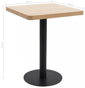 világosbarna MDF bisztróasztal 60 x 60 cm