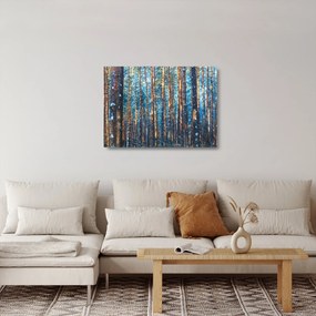 Kép - téli erdő (üvegen) (70x50 cm)