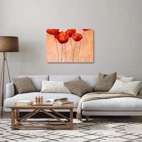 Kép - piros tulipán (üvegen) (70x50 cm)
