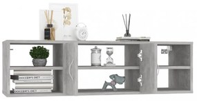 betonszürke szerelt fa fali polc 102 x 30 x 29 cm