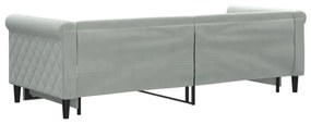 világosszürke kihúzható szövet heverő 80 x 200 cm