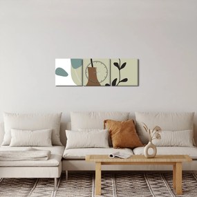 Kép - Virágok vázában N⁰2 (órával) (90x30 cm)