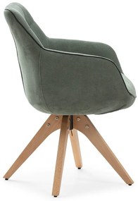 Zöld kárpitozott karfás étkezőfotel szett 2 db-os Donatelo – Marckeric