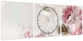 Kép - Festés rózsaszín virágok (órával) (90x30 cm)