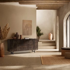 Sötétbarna mangófa komód 160x75x40 cm Kalai – MOME