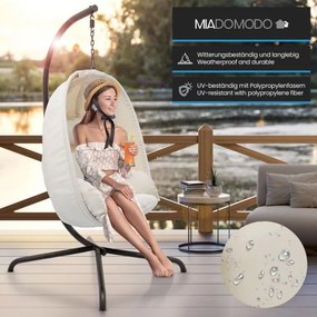 MIADOMODO Függő hintaszék 160 kg bézs