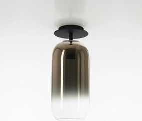 Artemide Gople mennyezeti lámpa fekete/bronz 1413360A, fúvott üveg, E27