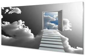 Akrilkép Lépcsők felhők ajtó 140x70 cm