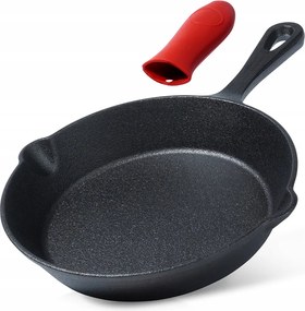 Öntöttvas Gáz Indukciós Serpenyő Grill Tűzhely Sütő Tányér 20 cm