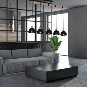 Csillár zsinóron ERIK 5xE27/60W/230V barna/fekete