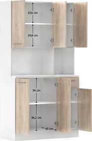 Hatajtós szekrény, fehér/sonoma tölgy, PELION NEW