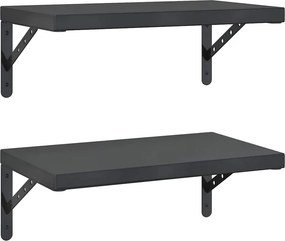 vidaXL 2 db fekete rozsdamentes acél fali polc 50 x 30 cm