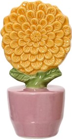 Díszítő figura dália virág porcelán dekoráció 14 cm