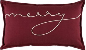 Díszpárna Piros 30 X 50 CM Karácsonyi Merry Felirat