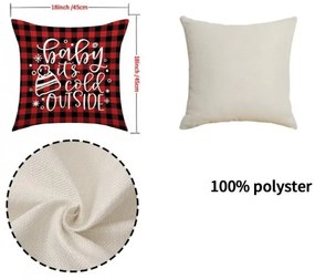 Karácsonyi párnahuzat MERRY CHRISTMAS 45x45 cm, piros