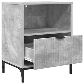 Éjjeliszekrények 2 pcs Beton szürke 49 x 36 x 61 cm Faanyag