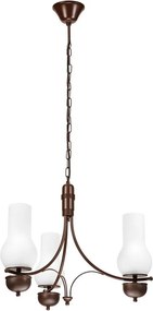 Brilagi - LED láncos csillár COTTAGE 3xE14/40W/230V bükk/barna/fehér