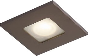 Modern süllyesztett spotlámpa sötét bronz négyzet IP44 - Qure