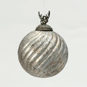 Silver Twist üveggömb 10x10x14 cm, karácsony 10x10x14 cm