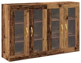 Fali Szekrények 2 db Régi Fa 69,5x34x90 cm Mérnöki Fa