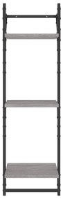 2 db 3 szintes szürke sonoma fali polc rúddal 30 x 25 x 100 cm