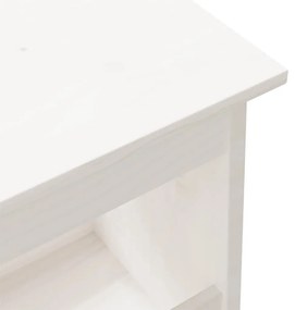 fehér tömör fenyőfa előszoba pad 100x28x45 cm