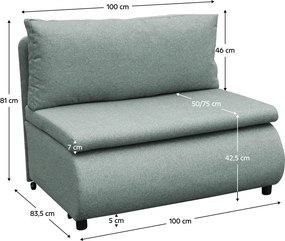Kihúzható fotel tárhellyel, mentol, FLIK