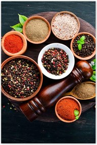 Poszterek 80x120 Bors színes só deszka