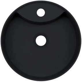 Deante CQS_NU4B - SILIA ráépíthető mosdó csaplyukkal, átm. 36 cm, gránit/fekete