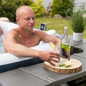 Lay-Z-Spa négyzet alakú rattan jakuzzi bútor, 188 cm, szürke