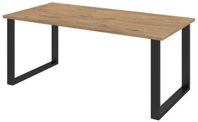 Asztal Tucson 139Fekete, Lándzsa tölgy, 75x90x185cm, Laminált forgácslap, Fém