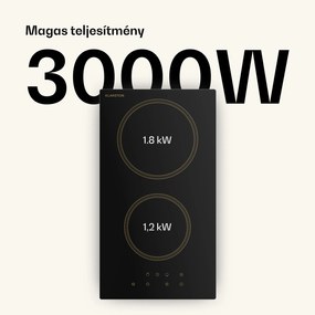 Klarstein Victoria kerámia főzőlap, 2 zónás, elegáns, időtálló, 3000 W, 30 cm