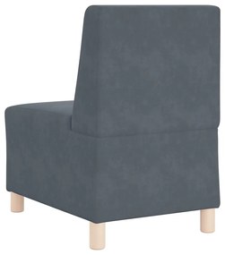 sötétszürke bársony kanapéfotel 55 cm