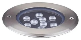 Ideal Lux- LED Taposólámpa FLOOR LED/12W/230V átm. 14 cm CRI 90 IP67 króm