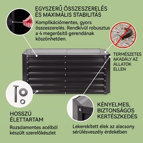 Blumfeldt High Grow Straight, magaságyás, 120 x 60 x 60 cm, 432 l, acél