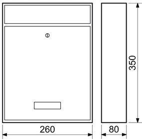 Postaláda BK 240, rozsdamentes acél