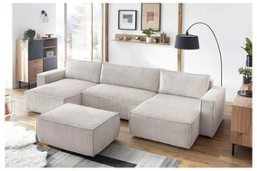 Bézs kordbársony puff Nihad – Bobochic Paris