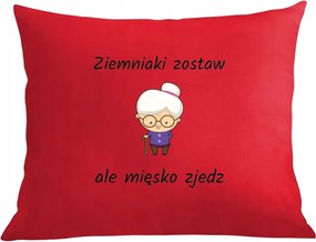 Párna párnahuzat Klasszikus Nagymama Krumpli hagyd, de a húst edd meg