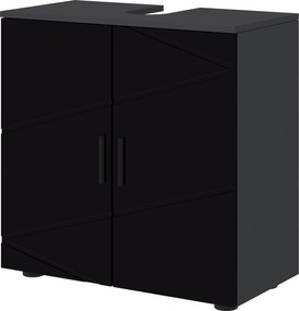 kleankin Mosdó Alatti Szekrény 2 Ajtóval, Fürdőszobai Mosdó Alatti Tároló Szekrény Állítható Polccal, Mosdókhoz Pedestál Nélkül vagy Pedestállal, 60x3