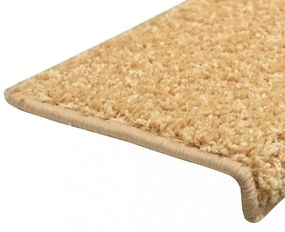 10 db lépcsőszőnyeg 65 x 21 x 4 cm bézs téglalap alakú széllel