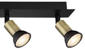 Globo 57998-4B - Spotlámpa DREW 4xGU10/35W/230V fekete/réz