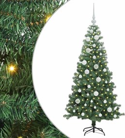 vidaXL Karácsonyfa 150 LED-del állvánnyal Zöld 120 cm PVC