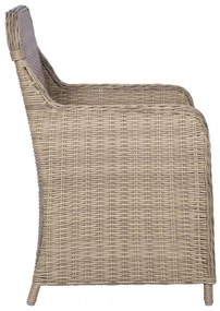 2 db barna polyrattan kültéri szék párnával
