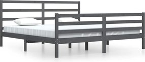 vidaXL szürke tömör fenyőfa ágykeret 200 x 200 cm