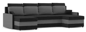 MILTON III U alakú kinyitható kanapé Fekete / szürke