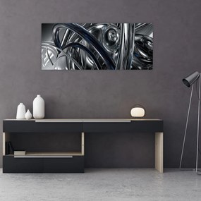 Kék és szürke absztrakció kép (120x50 cm)