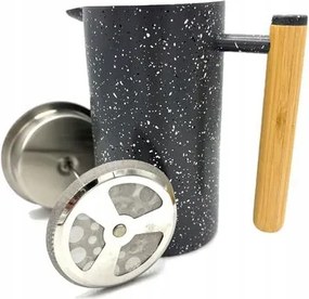 French Press 1000 ml szürke, fa nyéllel