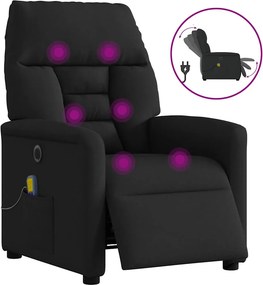 vidaXL fekete szövet elektromos dönthető masszázsfotel