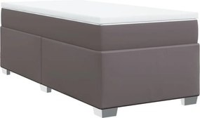 vidaXL szürke műbőr rugós ágy matraccal 100 x 200 cm
